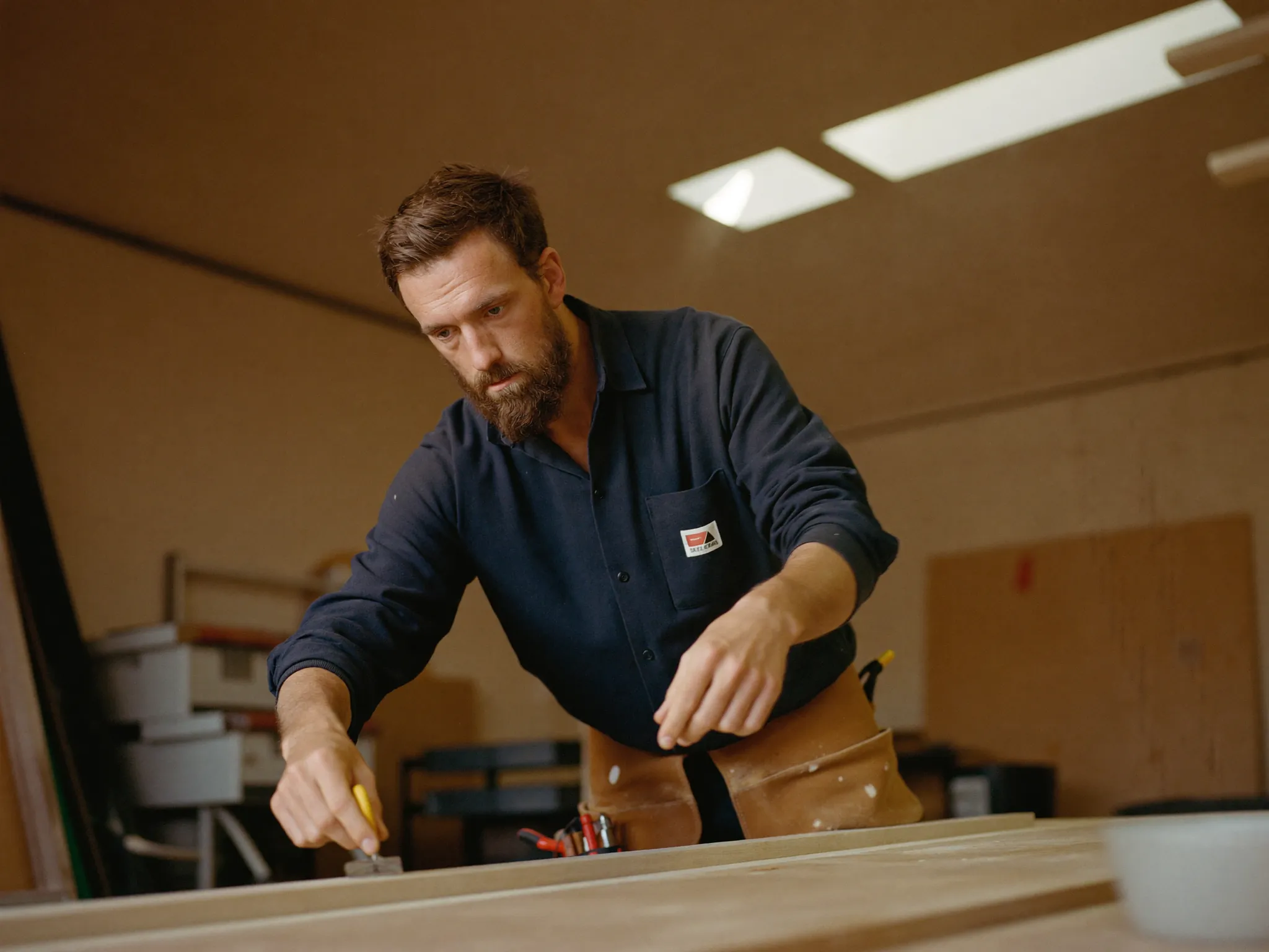 A skilled trades hire mid-shift in an Australian workshop